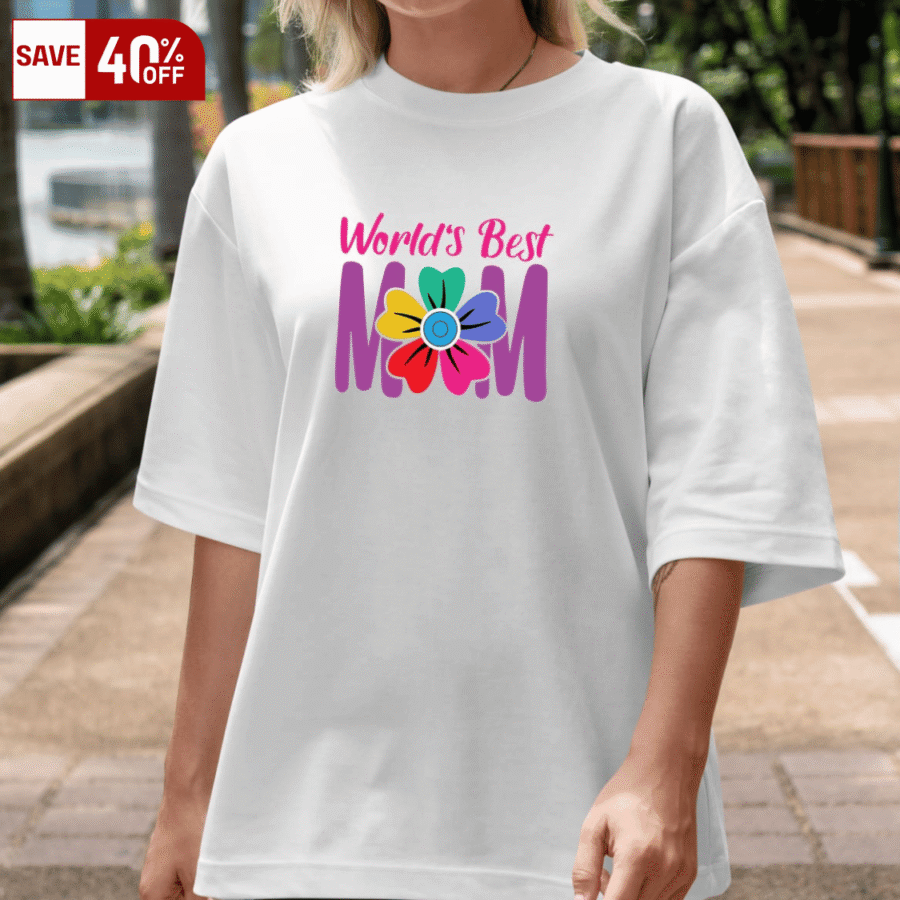 Best Mom Oversized White T-Shirt
