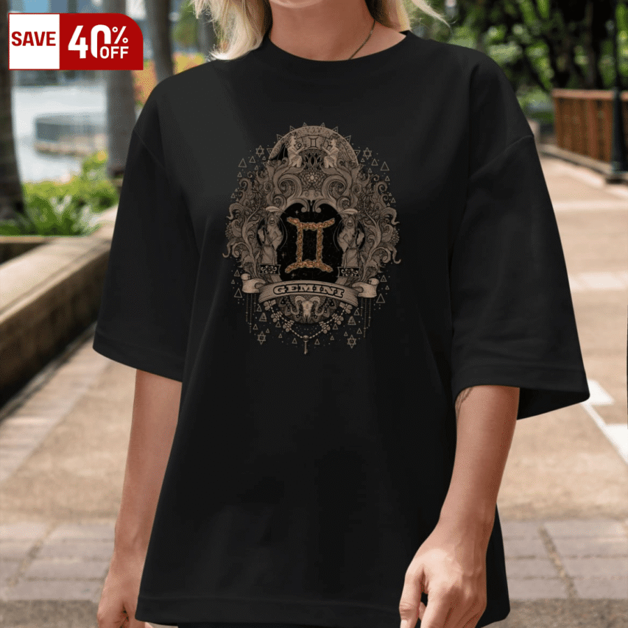 Oversized T-Shirt – Gemini Zodiac (Unisex)